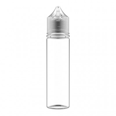 FLACONE VUOTO 60ML IN PLASTICA TRASPARENTE - Completo di tappo Trasparente e sotto tappo